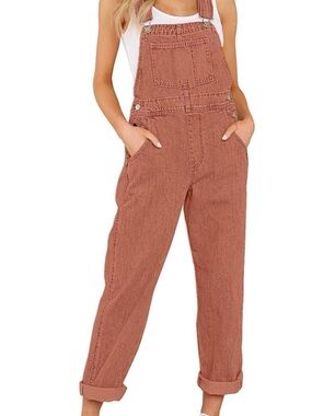 Women's Rust Burnt Orange Overalls Jumpsuit